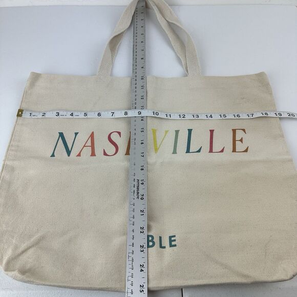ABLE Nashville Canvas Tote Bag Shopping Natural Cream Colorful Logo TN - Picture 8 of 9